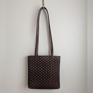 Nine West Chocolate Brown Woven Shoulder Bag